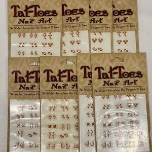 Lot of 9 Tat-Toes Nail Art Sets – 36 In A Pack – Finger Toe Decals